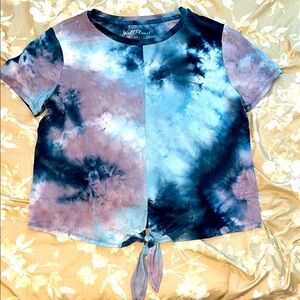 Wallflower Blue and Purple Cosmic Tie-Dye Tee Size Large